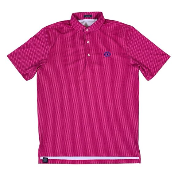 Turtleson Pink Geometric Pattern Performance Golf Polo Stretch Athletic M Men’s - Picture 1 of 5